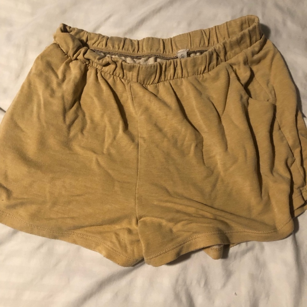 Yellow pajama shorts